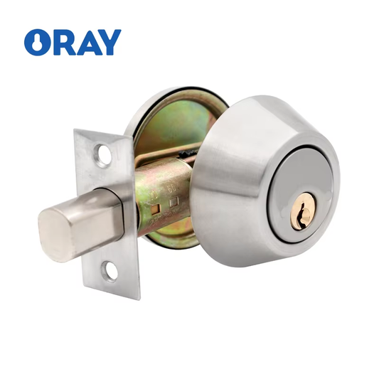 Contemporary Single-Cylinder Dead-Lock Mechanism for Modern North American Wooden Doors Easy Install Handle for Hotels - Oray Hardware