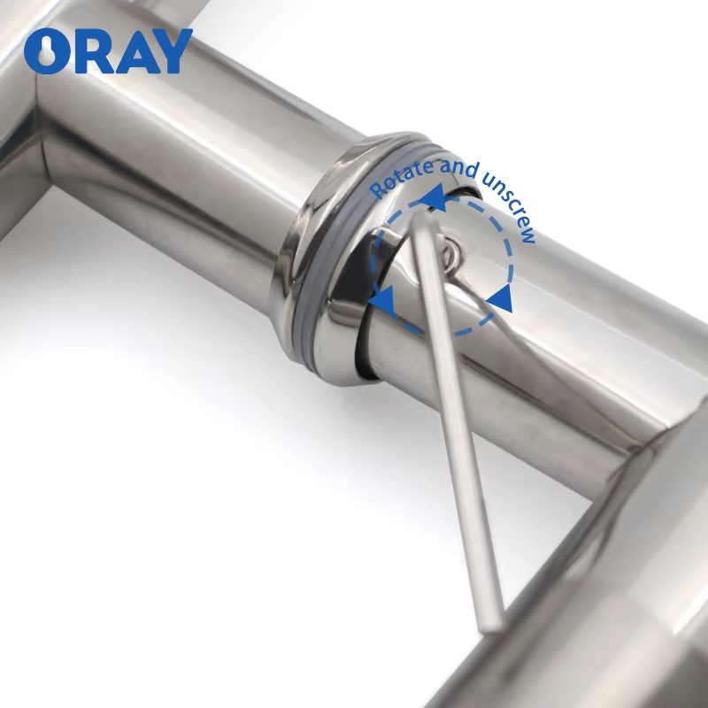 China Factory 304 Stainless Steel Long Size H-Shaped Hinge Satin Finish Sliding Glass Door Control Handle for Hotels Modern - Oray Hardware