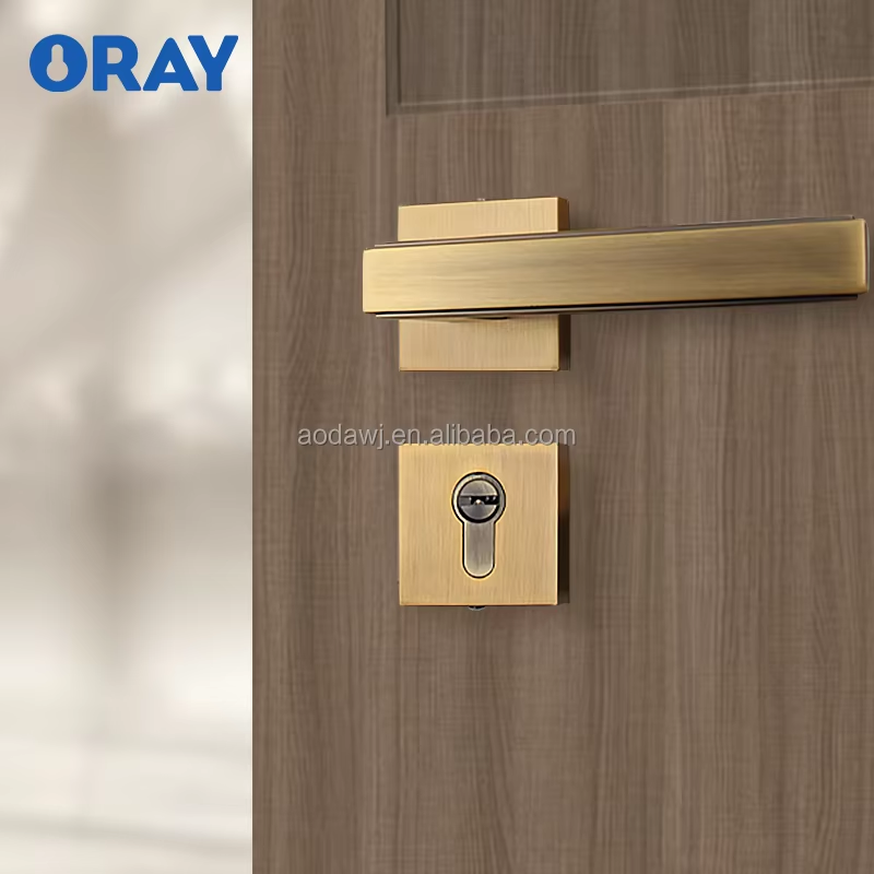 Wooden Door Lock and Gold Handle Bronze Colored Kirsite High Quality Materials Thick and Non Porous Materials K6-Z02 - Oray Hardware