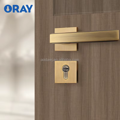 Wooden Door Lock and Gold Handle Bronze Colored Kirsite High Quality Materials Thick and Non Porous Materials K6-Z02 - Oray Hardware