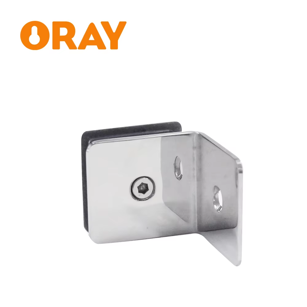 Shower Door Fixed Panel Clip Connector 90 Degree Single/Double Side 304 Stainless Steel Square Frameless Glass Corner Clamp - Oray Hardware