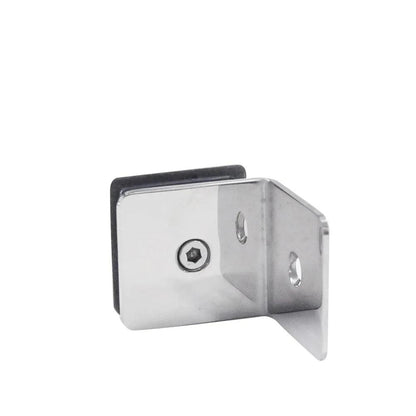 Shower door Fixed Panel Clip Connector 90 Degree Single/Double Side 304 Stainless Steel Square Frameless Glass Corner Clamp - DoorLockMaster