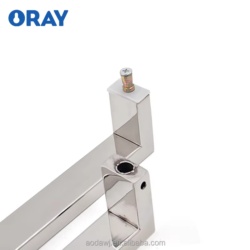 Frameless Glass Office Shower Room Stainless Steel Polished Chrome Rectangular Pipe Door Handle - Oray Hardware
