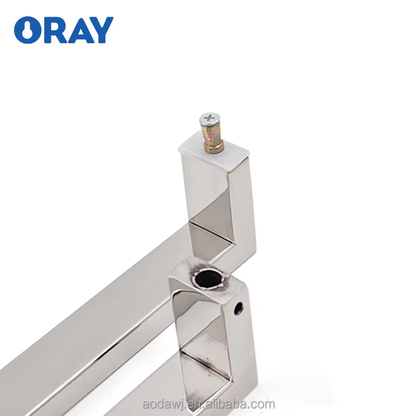 Frameless Glass Office Shower Room Stainless Steel Polished Chrome Rectangular Pipe Door Handle - Oray Hardware