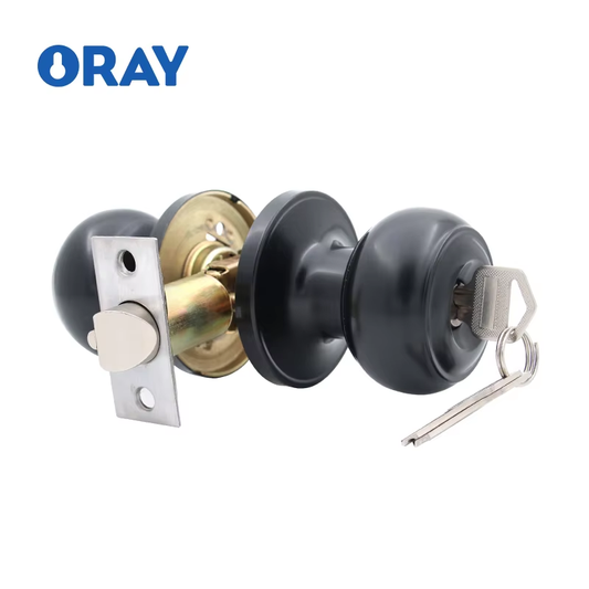 Modern Minimalist Black Spherical Lock Room Door American Bathroom Bathroom Ball Lock Handle Bathroom - Oray Hardware