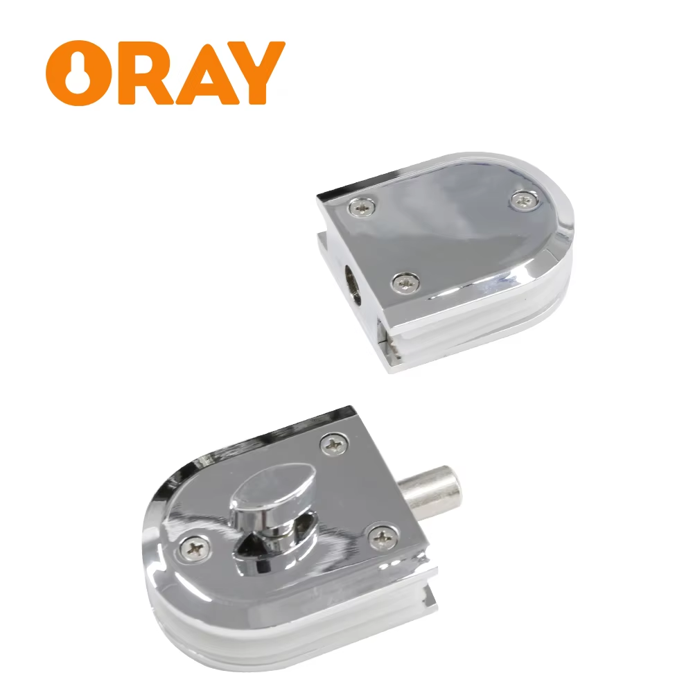 Office Building/ Apartment Bathroom Frameless Glass Door Double Side with Stainless Steel 304 Cover Central Glass Door Lock - Oray Hardware