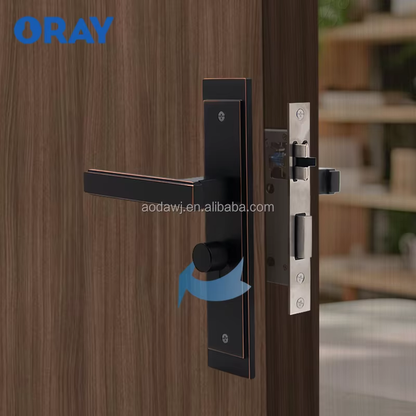 Wooden Door Lock and Black Red Handle Bronze Colored Kirsite High Quality Materials Thick and Non Porous Materials Z726-Z02 - Oray Hardware