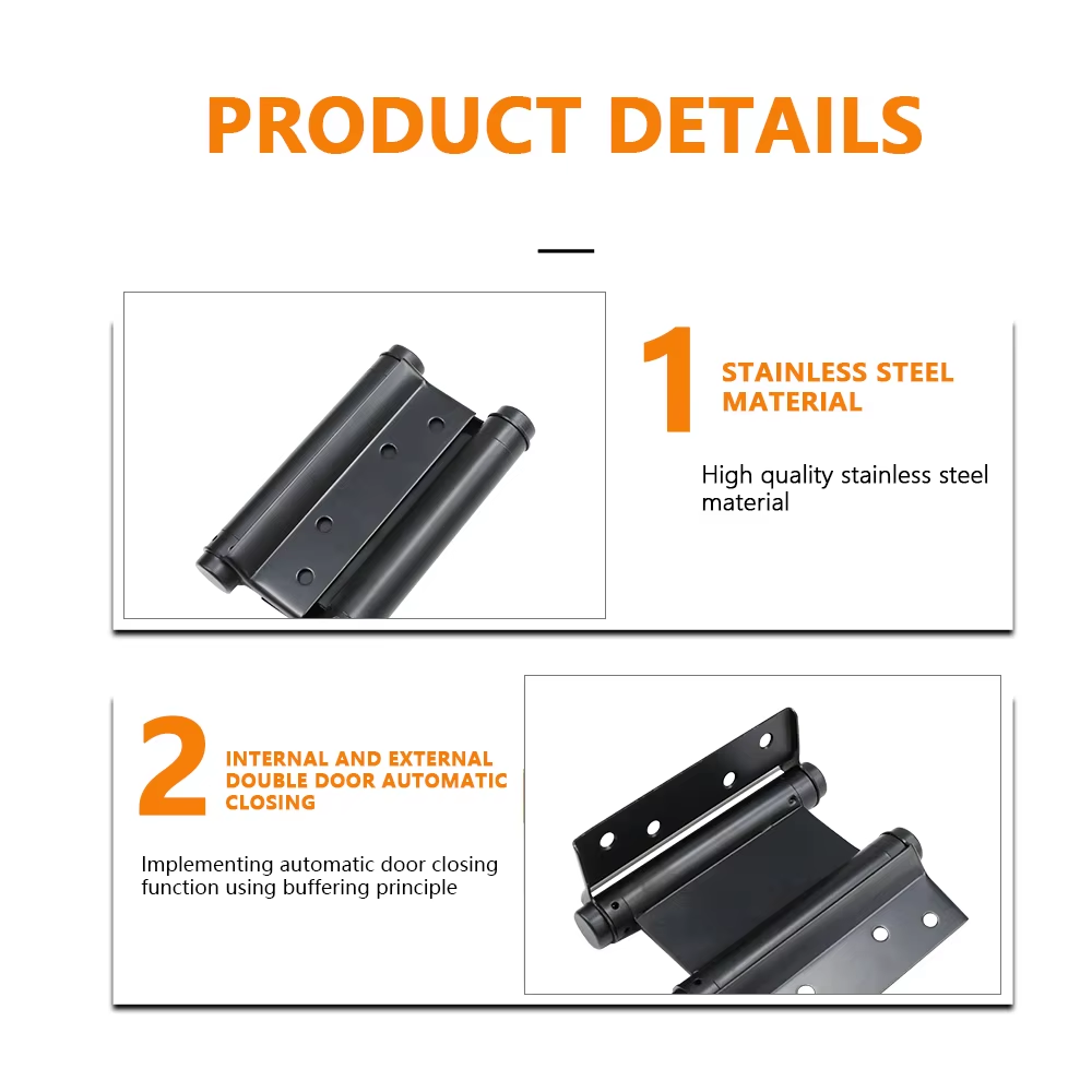 Invisible Wooden Door 180 Degree Hidden Black Aluminum 316 Stainless Steel Double Action Self Close Hydraulic Spring Door Hinge - Oray Hardware