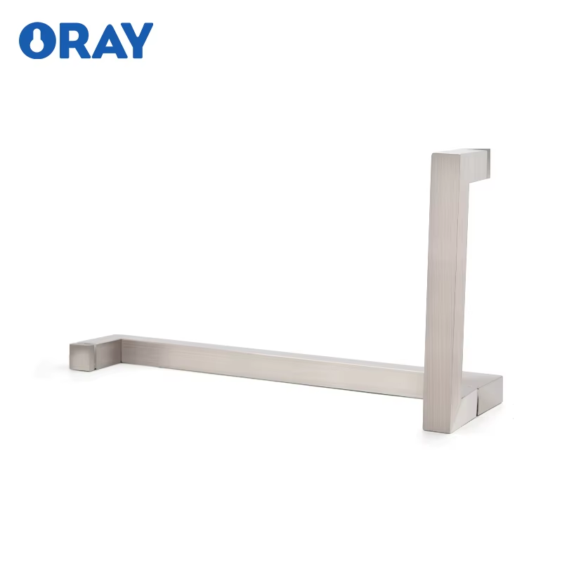 OEM Factory Square Shower Door Handle with Modern L Shaped Glass Tube for Hotel Use - Oray Hardware