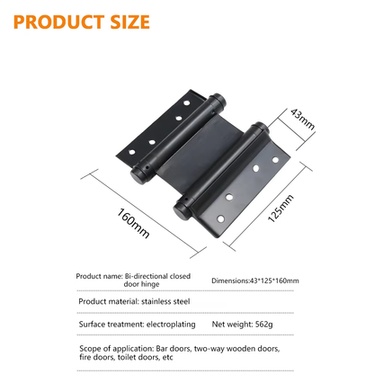 Invisible Wooden Door 180 Degree Hidden Black Aluminum 316 Stainless Steel Double Action Self Close Hydraulic Spring Door Hinge - Oray Hardware
