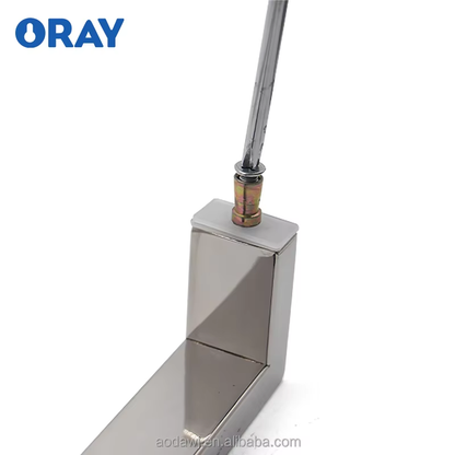 Frameless Glass Office Shower Room Stainless Steel Polished Chrome Rectangular Pipe Door Handle - Oray Hardware
