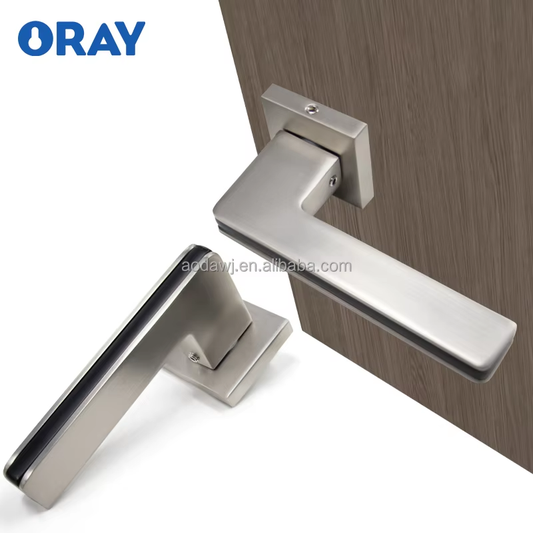 Wooden Door Lock and  Handle Kirsite Wire Drawing Process Silvery High Quality Zinc Alloy K6-Z76 - Oray Hardware