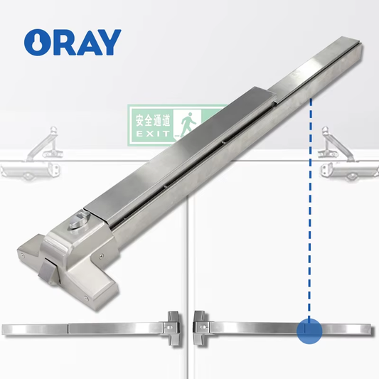 Office Building Fire Door Panic Bar Lock Anti Panic Exit Device Iron Paint Panic Lock with Lever Handle - Oray Hardware