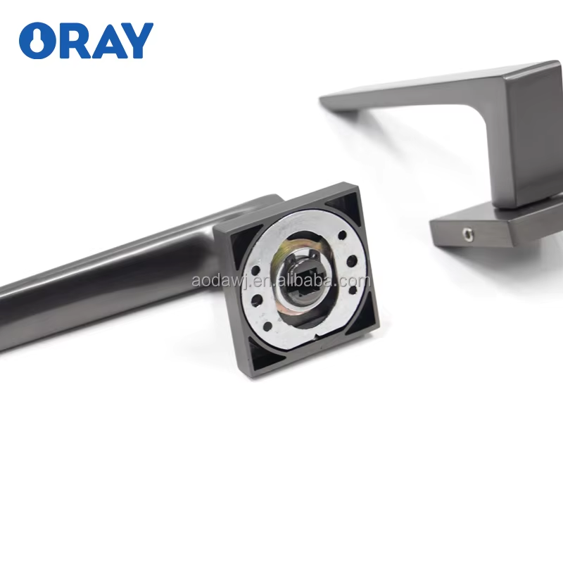 Wooden Door Lock and  Handle Black Colored Semi Matte Brushed High Quality Zinc Alloy K6-Z24 - Oray Hardware