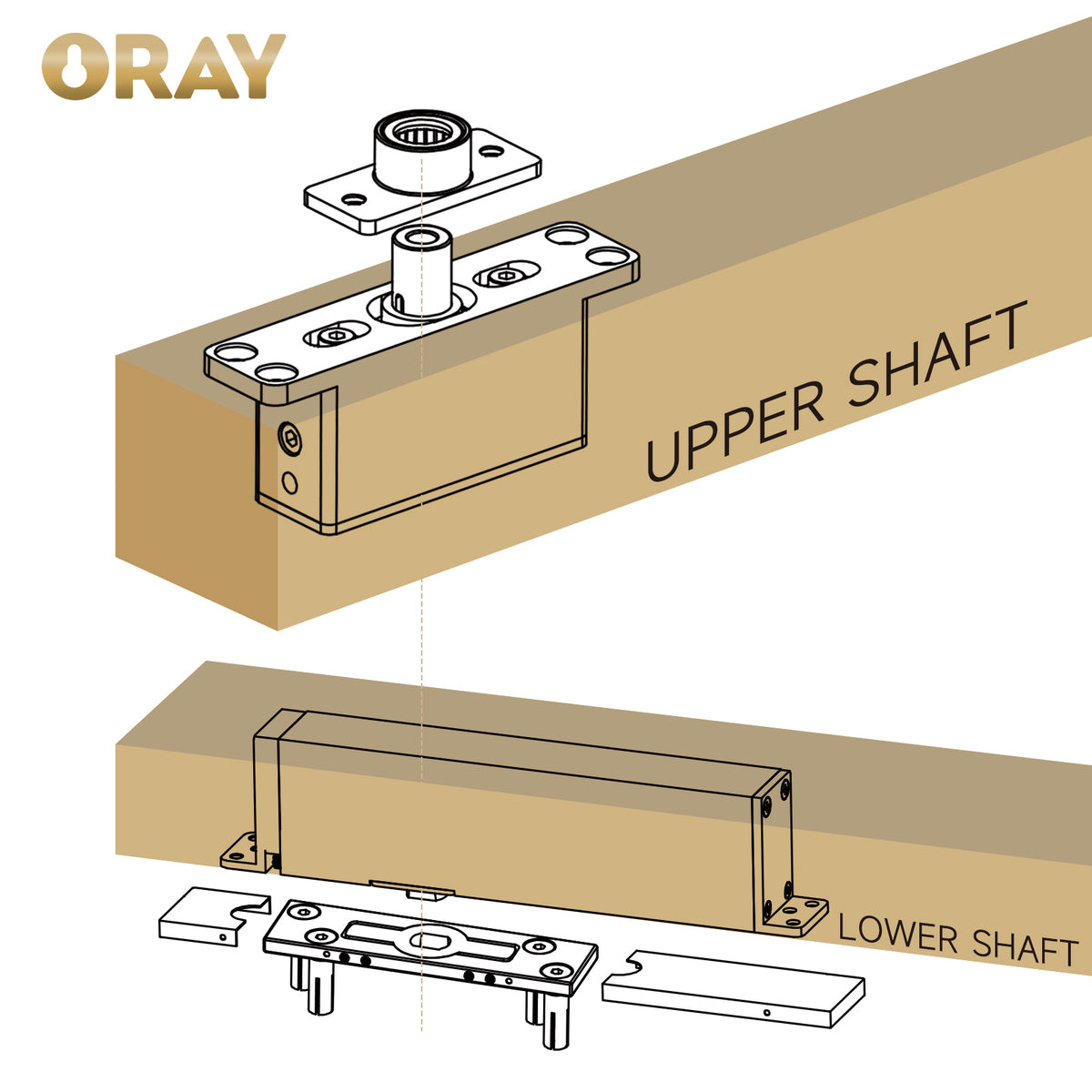 125 Degrees Rotating Door Closer Soft-close Stainless Steel 500kg Heavy Duty Pivot Hinge - Oray Hardware