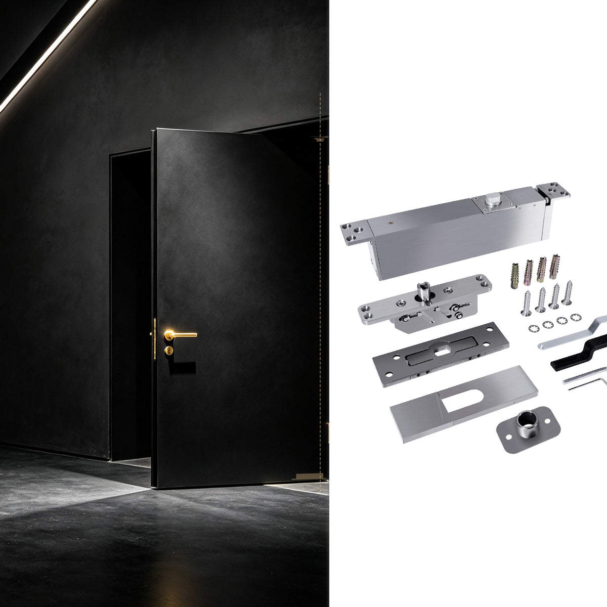 125 Degrees Rotating Door Closer Soft-close Stainless Steel 500kg Heavy Duty Pivot Hinge - Oray Hardware