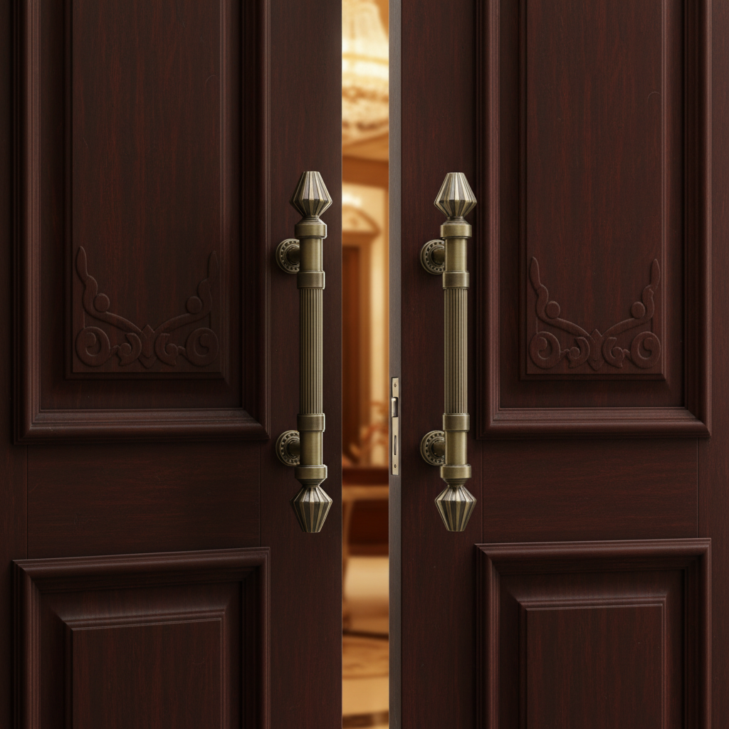 Customized Size Luxury Bronze Wooden Door Handle for Villa Hotel - Oray Hardware