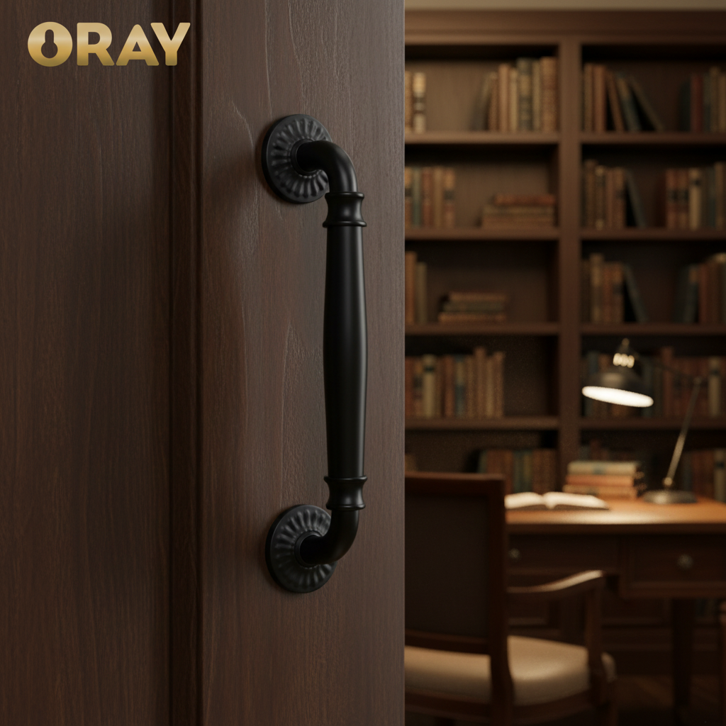 Matte Black Antique Luxury Door Handles Stainless Steel Wooden Door Handle for Hotel Home - Oray Hardware